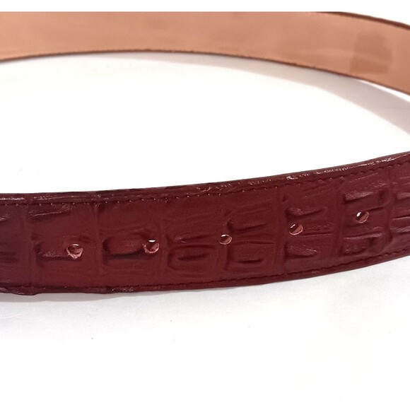 El Presidente Mens Cognac Cowboy Belt Crocodile Tail Print Leather Belt NWOT 38" - Picture 4 of 8